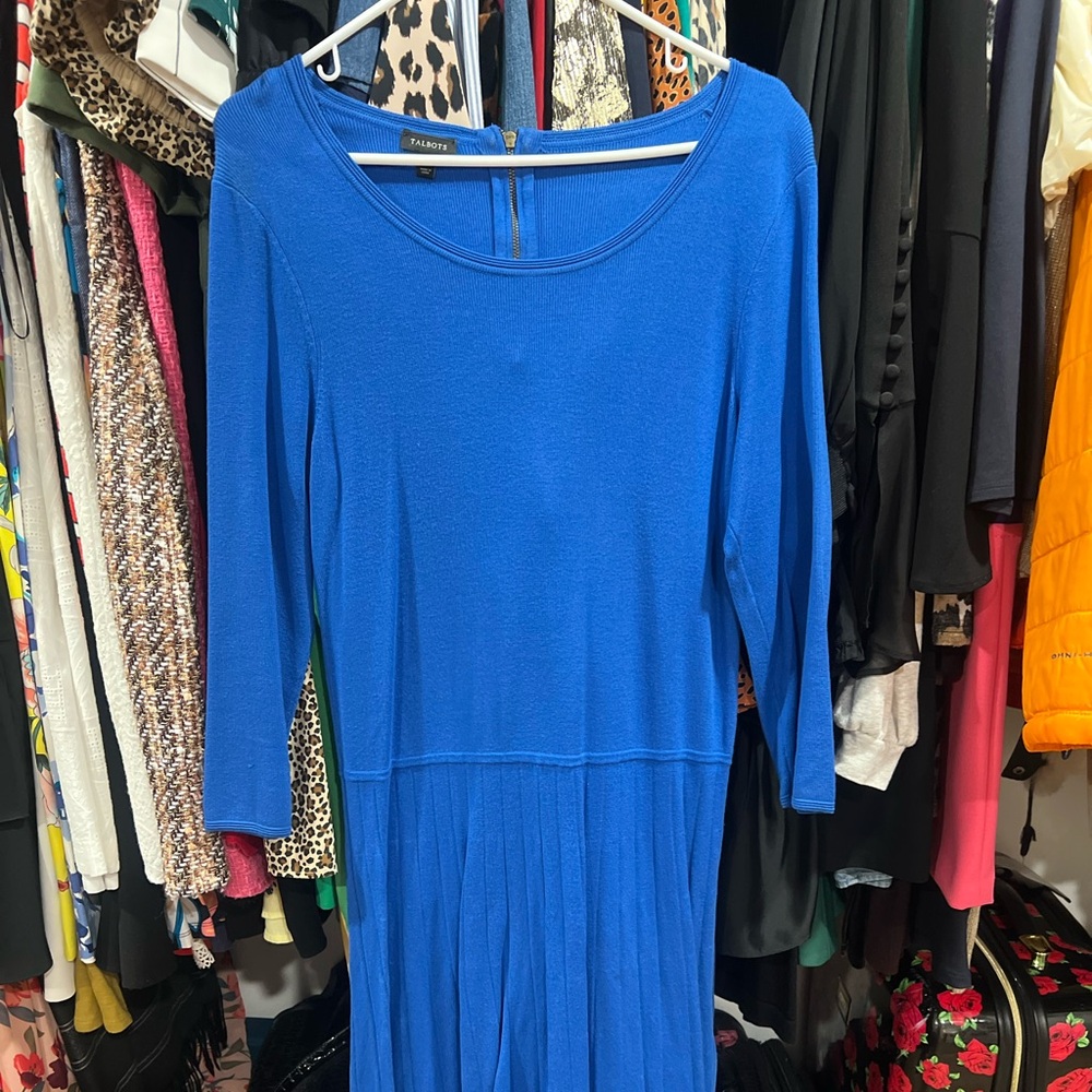 Talbots Royal Blue Long Sleeve Dress
